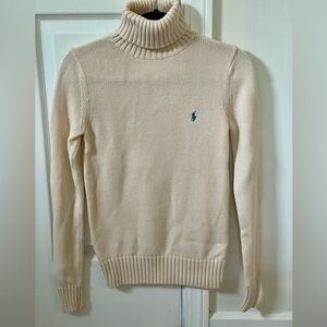 Ralph Lauren Sport Cotton Cream Turtle Neck Size M
